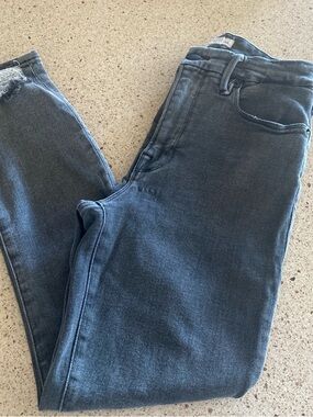 Good American Charcoal-Blue High-Rise Skinny Jeans